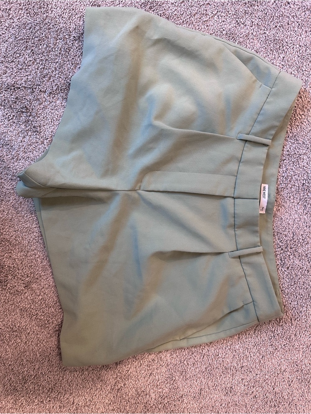 Nine West Women’s High Waist Green Tailored Going Out Shorts Sz 16